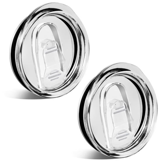 Clear replacement lids for 20 oz tumblers, spill proof and splash resistant, fits 2.76in cup mouth, compatible with rambler and similar, 2 pack