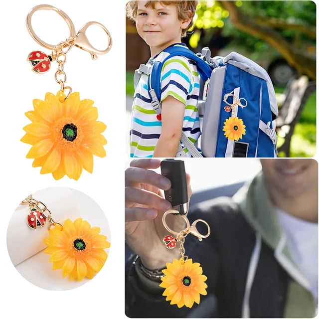 Hbdhejl Sunflower Keychain Keyring 3D Simulation Bag Pendant Chrysanthemum Bag Charm