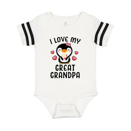 

Inktastic I Love My Great Grandpa with Cute Penguin and Hearts Gift Baby Girl Bodysuit