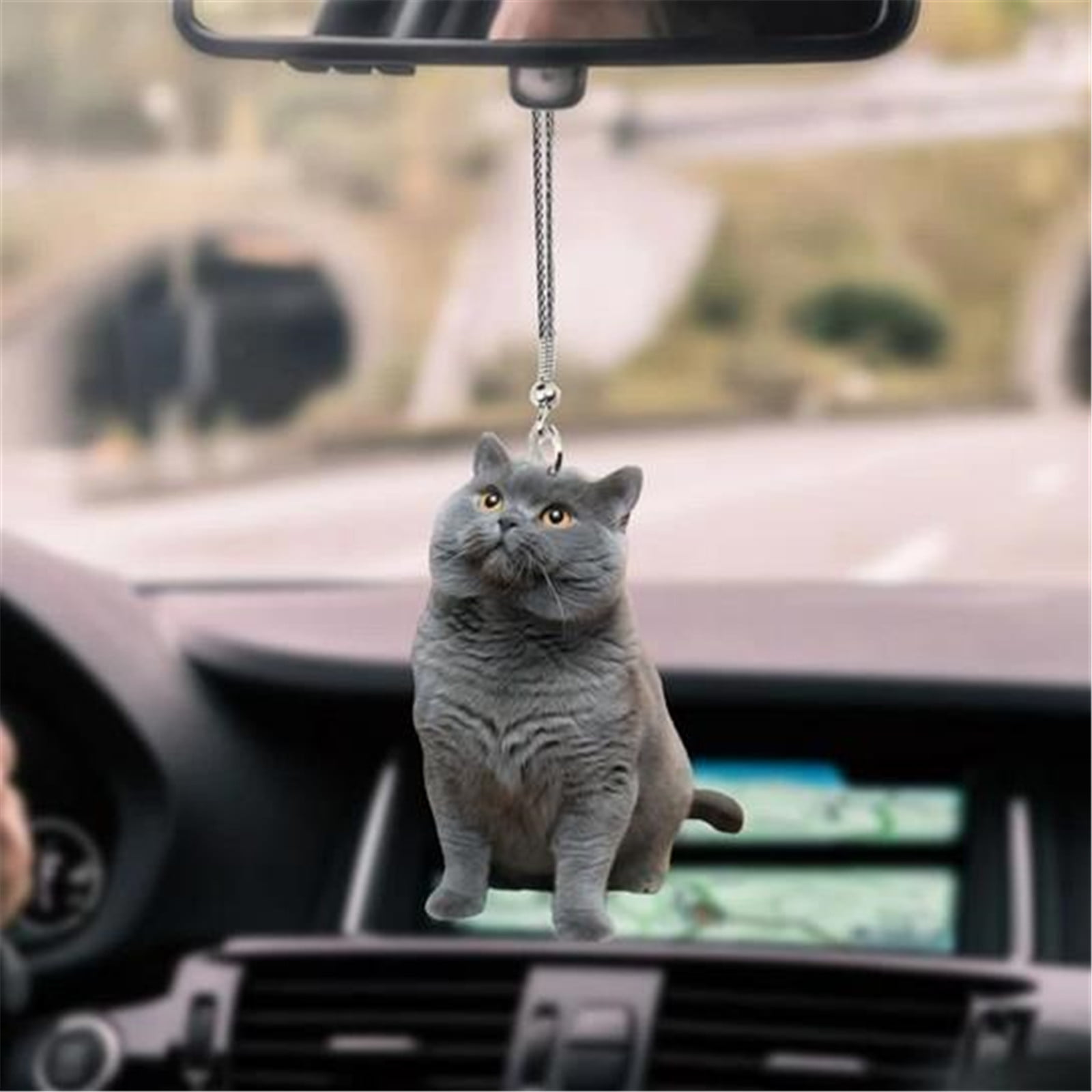 Flying Cat Car Hanging Ornament,URMAGIC Car Interior Rear View Mirror Hanging Pendant,Car Mini Cat Pendant Hanging Swing,Cute Branch Cat Toys,Car Decor Interior Hanging Ornament