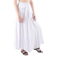 thumbnail image 1 of Qiylii Women Bohemian Long Skirt, Elastic High Waist Big Hem Tie-up Skirt for Beach/ Seaside/ Vacation, 1 of 9