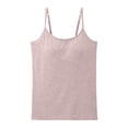 thumbnail image 4 of BUIGTTKLOP Camisole Tops for Women with Built-In Bra Adjustable Straps Cami Scoop Neck Side Ruched Layering Tanks, 4 of 7