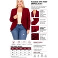 thumbnail image 5 of Women's Plus Size Casual Long Sleeves Open Front Solid Office Work Wear Blazer Jacket, 5 of 6