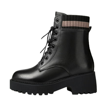 OJSFQUFP Winter Womens Boots Women s Autumn and Winter British Fashion Platform Ankle Boots Outdoor Warm Shoes Sneaker Boots 40