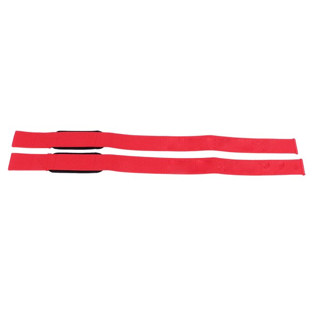 Correas de peso muerto de algodón que mejoran el agarre Correas de levantamiento de muñeca de tracción dura ajustables multifuncionales para entrenamiento de fuerza con mancuernas en barra Rojo