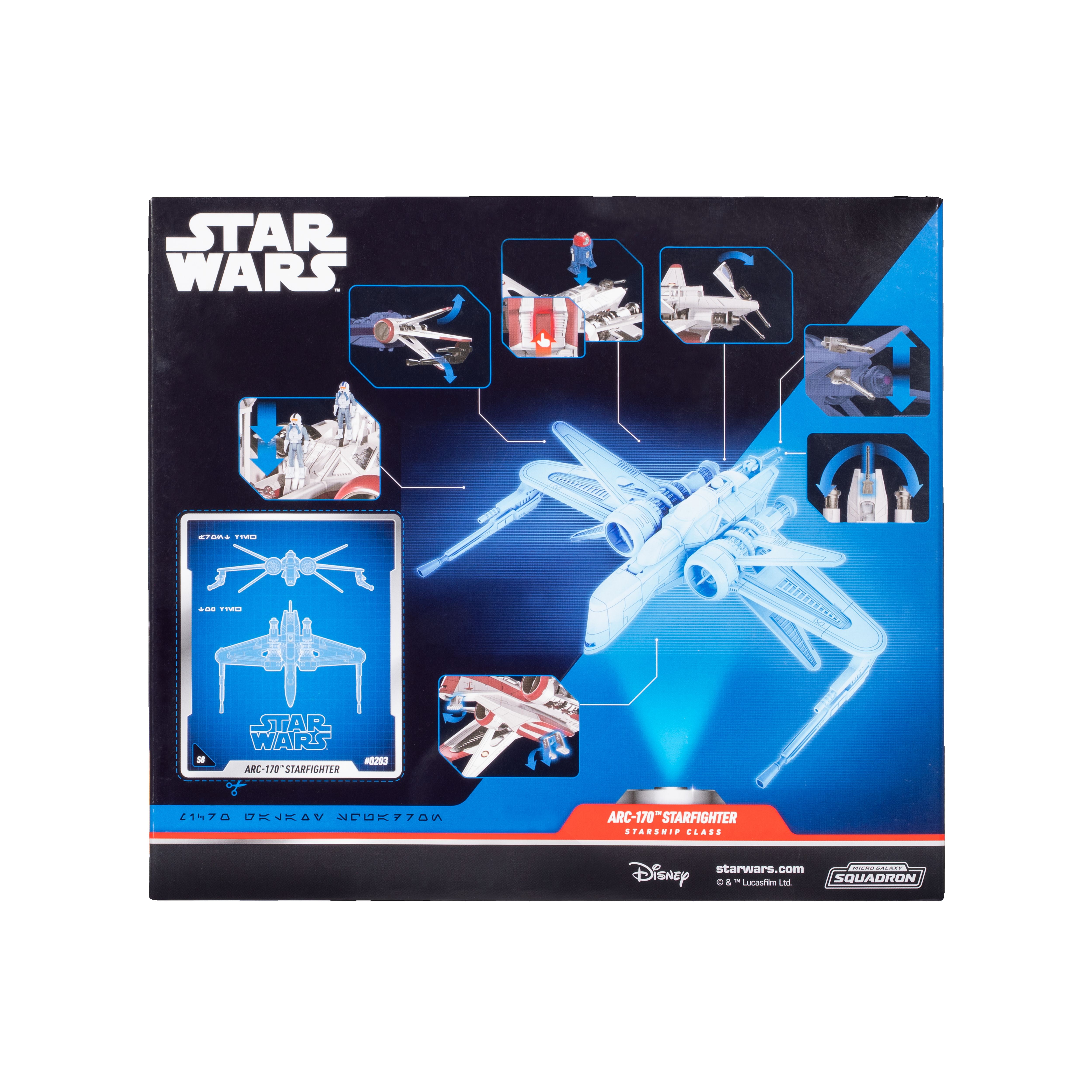 Star Wars Micro Galaxy Squadron ARC-170 Starfighter - 8 inch Vehicle with 1 inch Micro Figure Accessories