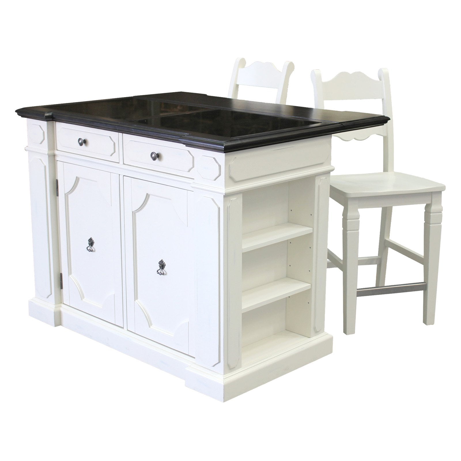 Fiesta Granite Top Kitchen Island With 2 Stools