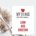 thumbnail image 2 of Koyal Wholesale Divorce Jumbo Card, My Ex Has Three Spirit Animals...Lion, 2 of 5