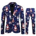 thumbnail image 2 of Xuniizn Men Suits 2 Piece Set, Plus Size Christmas Print One Button Shawl Lapel Prom Party Suit Set with Pockets, Soft Comfy Jacket Pants Christmas Costume, 2 of 9
