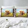 thumbnail image 4 of Juego de cama vaca Funda nórdica estampado vaca marrón, juego de cama girasoles chic King, 4 of 6