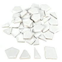Uxcell 200g Ceramic Mosaic Tiles for Crafts Bulk, Irregular White Ceramic Tiles for Mosaic Kits