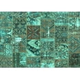 thumbnail image 1 of Ahgly Company Indoor Rectangle Patchwork Turquoise Blue Transitional Area Rugs, 4' x 6', 1 of 4