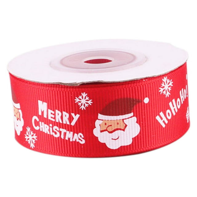 25Mm Christmas Ribbon 10Yards Printed Xmas Tree Festival Grosgrain Xmas Tree Ribbons Ribbons Decoration Gift Wrapping Wweixi
