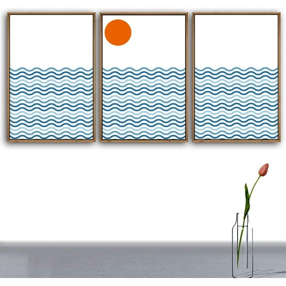 IDEA4WALL 3 Piece Framed Canvas Wall Art for Living Room, Bedroom Nordic Simple Style Canvas Prints for Modern Home Decoration Ready to Hang