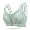 thumbnail image 2 of Antinious Women Plus Size Wide Strap Front Zip Wireless Seamless Breathable Support Bras, 2 of 4