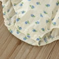 thumbnail image 4 of PEASKJP Baby Girls Bodysuits Toddler Girl Clothes Summer Sleeveless Halter Bell Bottoms Jumpsuit Overalls Floral Onesie Romper Boho Clothes (Blue,0-3 Months), 4 of 5
