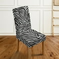 thumbnail image 2 of COEQINE Stretch Dining Room Chair Covers Set of 2, Universal Fit Chair Seat Covers Polyester Spandex Machine Washable Covers for Dining Room Hotel Restaurant, Zebra Print Gray, 2 of 7