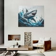 thumbnail image 6 of VELVET Shark Wall Art Ocean Pictures Sea Room Decor Navy Nautical Canvas Prints Modern Home Artwork Decorations for Bedroom Bathroom Living Room Office 20x16inch Framed, 6 of 6
