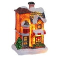 thumbnail image 2 of LED Glowing Christmas Cottage,Christmas Decorations Resin Snow Village Desktop Ornament with Warm White Light, Night Light for Holiday Decor, Shelf Table Display, and Festive Home Centerpiece, 2 of 4