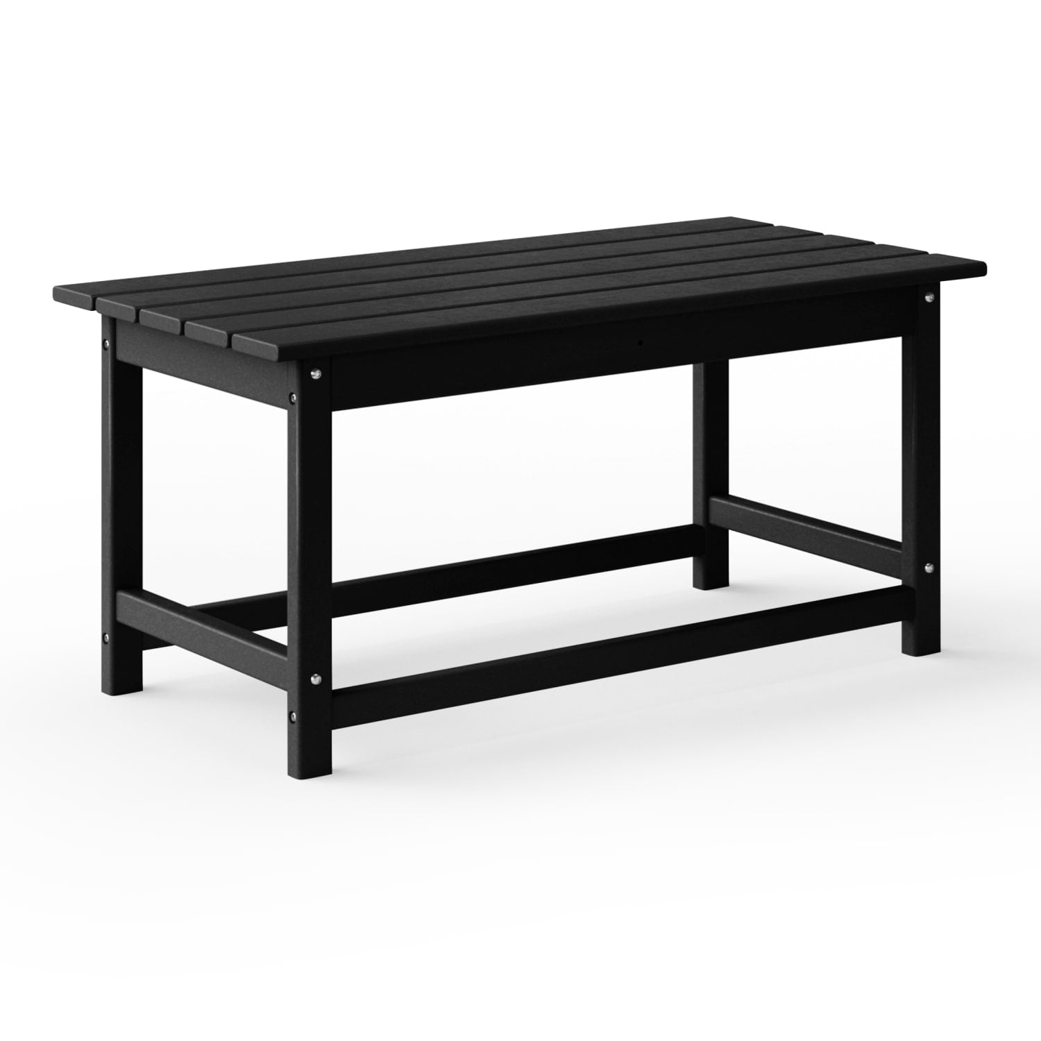 WestinTrends Malibu Patio Outdoor Coffee Table – 35" All-Weather Poly Lumber Adirondack Porch Table, Black
