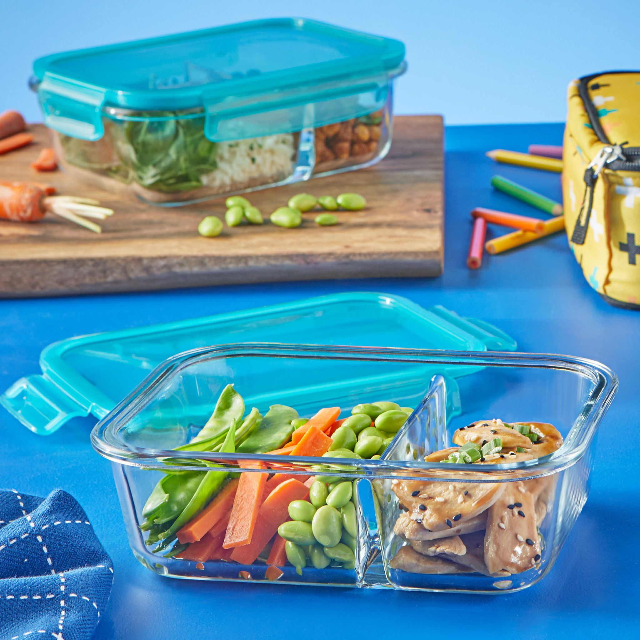 Pyrex 2.1-cup Meal Box Glass Divided Storage Container Duo - Walmart.com
