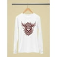 thumbnail image 3 of Highland Cow Christmas Lights Women's Long Sleeve, 3 of 4