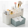 thumbnail image 4 of Caja de plástico para cosméticos, caja de almacenamiento para brochas de maquillaje, hisopo de algodón con cajón, color azul claro JM  JM, 4 of 5