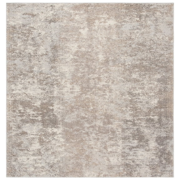 SAFAVIEH Madison Flowers Vintage Abstract Area Rug, Grey/Beige, 10' x 10' Square