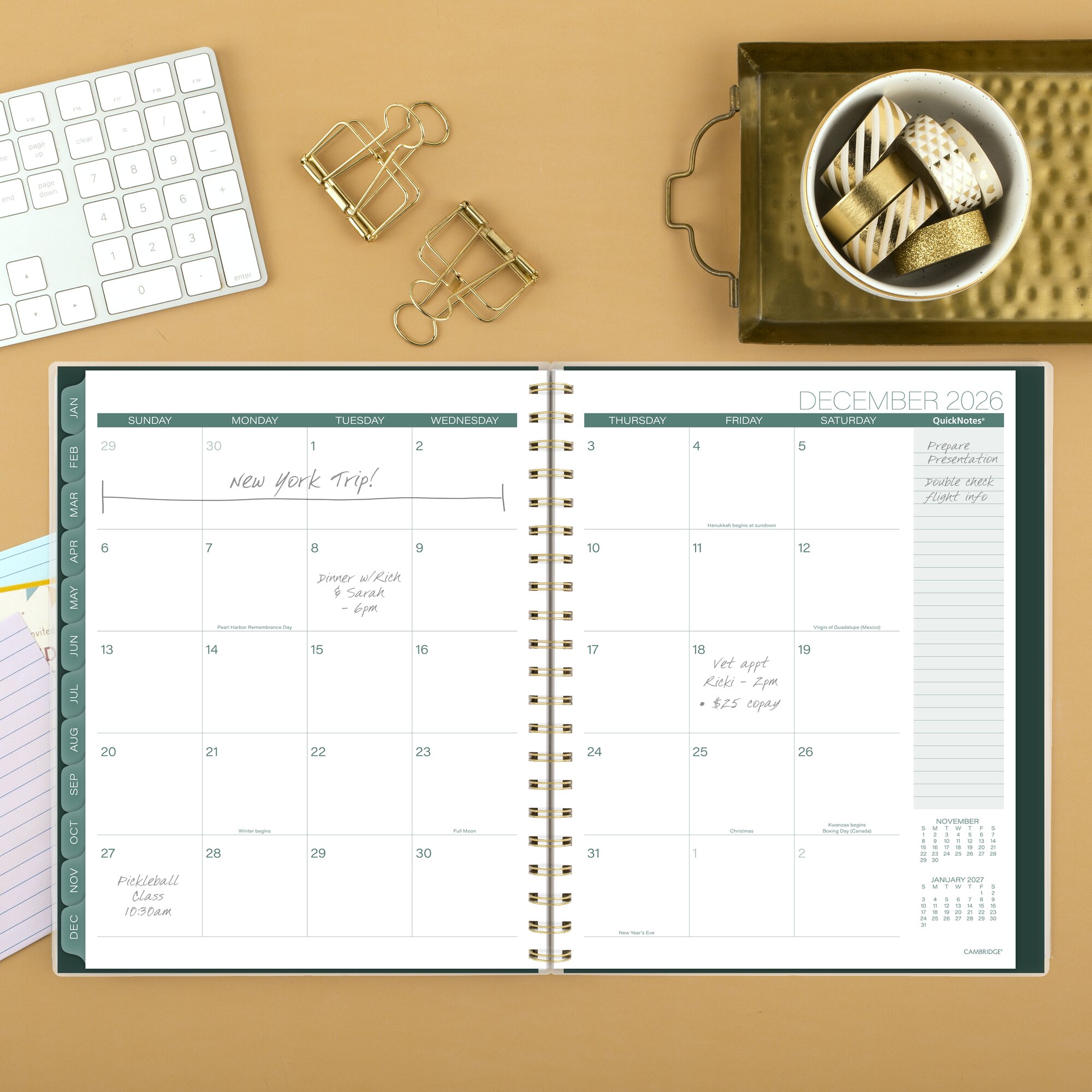 Cambridge Emerald Isle 2026 Weekly Monthly Planner Large 8 12 x 11 - Planners
