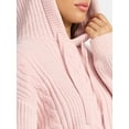 thumbnail image 4 of Time and Tru Women's Velveteen Hoodie Pullover Sweater with Long Sleeves, Sizes XS-XXXL, 4 of 5