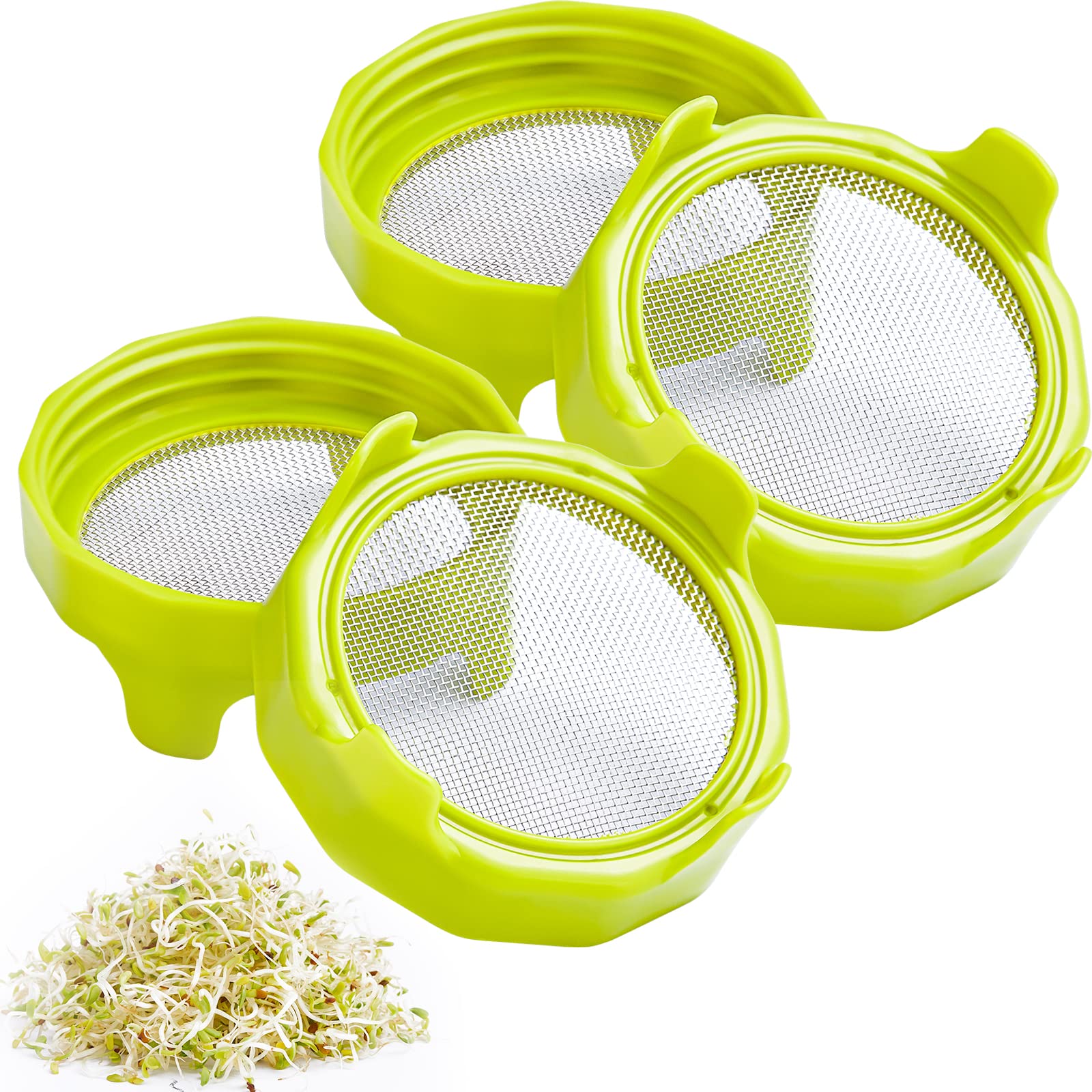 Sprouting Kit Sprout Jars Lids, 4 Set Wide Mouth Mason Jars Lids