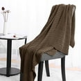 thumbnail image 2 of PiccoCasa Super Soft Warm 100% Cotton Cable Knit Throw Blanket for Sofa Couch Bedding Home Brown 47 x 70 Inch, 2 of 7
