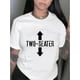 thumbnail image 1 of Camisetas con gráficos clásico para mujeres y adolescentes y niñas, playera de verano con estampado estéticoChic Arrow & Letter Print Women's T-Shirt - Casual Crew Neck, Short Sleeve, Stretchy Polye, 1 of 6