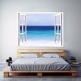 thumbnail image 2 of IDEA4WALL Wall Murals Fake White Window with Blue Ocean Removable Wallpaper Peel and Stick Wall Stickers - 36x48 inches, 2 of 4
