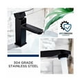 thumbnail image 5 of Grifo monomando negro para lavabo de acero inoxidable, agua fría y caliente con mangueras incluidas. Grifo de baño negro. Grifo de lavabo negro. Grifo monomando negro para baño. Grifo de baño negro., 5 of 5