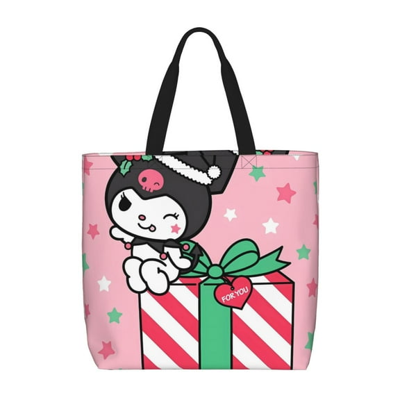 Lsque Sanrio Pattern Tote Bag for Women, HandBags with Zipper, Large Capacity Casual Shoulder Handbags with Inner Pockets