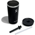 thumbnail image 3 of Hydro Flask Gobelet en Acier Inoxydable Tout Autour 20 Oz avec Paille Flexible Résistante aux Fuites et Couvercle à Pression, Noir, 3 of 7