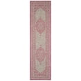 thumbnail image 3 of SAFAVIEH Courtyard Avi Medallion Indoor/Outdoor Runner Rug, Light Grey/Fuchsia, 2'3" x 6'7", 3 of 8