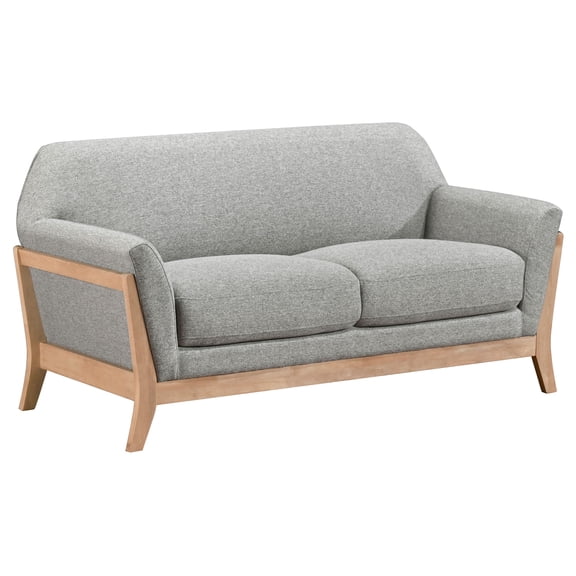 Coaster Vaughn Mid-Century Modern Upholstered Fabric Flared Arm Loveseat in Gray