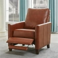 thumbnail image 2 of Modern Push Back Recliner with Leather Gel Technology - Caramel Brown Faux Leather, 2 of 9
