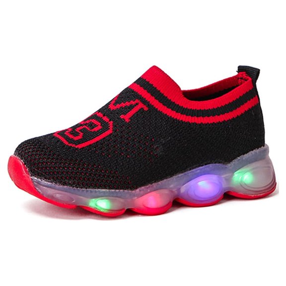 POIUYTR Toddler Boys Girls Light Up Shoes LED Flashing Lightweight Mesh Breathable Adorable Running Sneakers for Little Kid