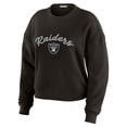 thumbnail image 2 of Women's WEAR by Erin Andrews  Cream Las Vegas Raiders Knitted Tri-Blend Long Sleeve T-Shirt & Pants Lounge Set, 2 of 6