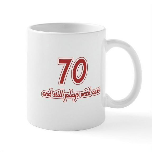 CafePress - Car Lover 70Th Birthday Mug - 11 oz Ceramic Mug - Novelty Coffee Tea Cup