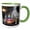 Green/White, variant on 3drose, Morocco, Essaouira, Colorful Teapot., 11oz Two-tone Green Mug