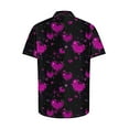 thumbnail image 4 of ZCFZJW Valentines Day Tops for Men Trendy Short Sleeve Love Heart Pattern Print Beach Hawaiain Aloha T-Shirts Casual Graphic Holiday Tees Tops Multicolor#12 XXXL, 4 of 5