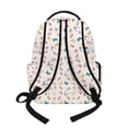 thumbnail image 2 of SCRAWLGOD Butterfly Floral Print Beige Lightweight Backpack for Teens, 17 Inches Portable Casual School Backpack Multi-Pocket Large Knapsack for Kids, Teens, Adults, 2 of 3