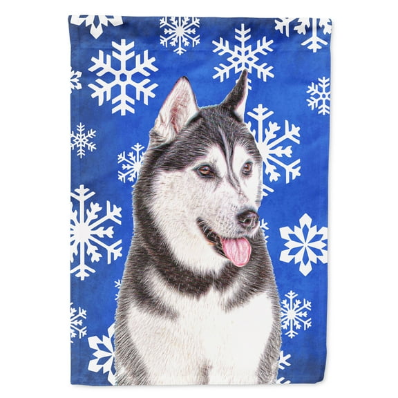 Winter Snowflakes Holiday Alaskan Malamute Garden Flag