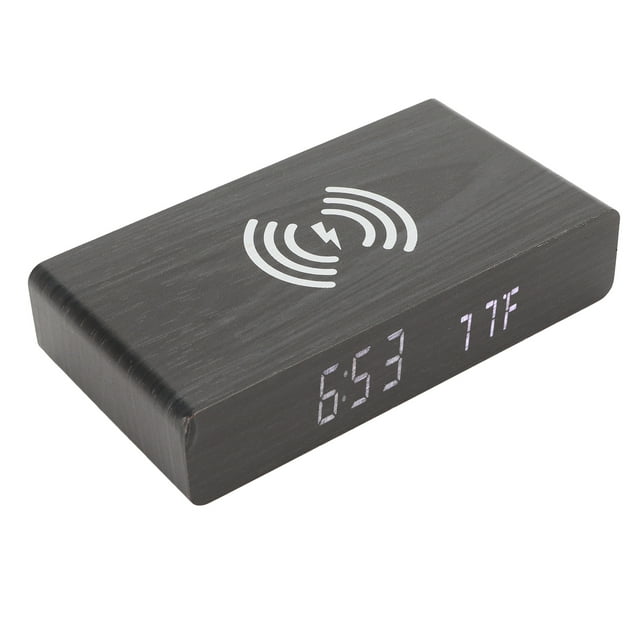 Reloj de madera negro, reloj de madera negro Reloj LED de madera digital Reloj LED de madera Rendimiento confiable