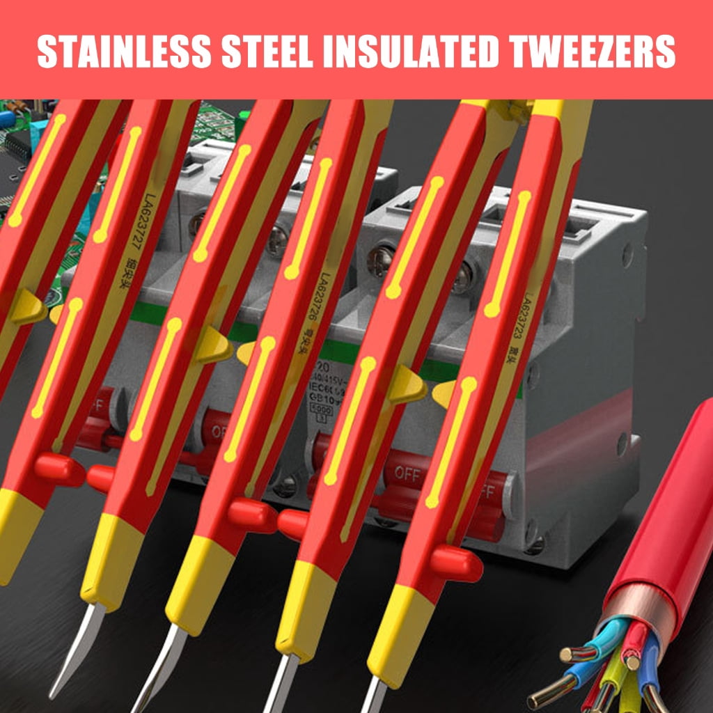Multifunction Insulated Tweezers Suitable for Various Environment Prevent Accidental Electric Shock Gripping Large Items