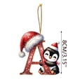thumbnail image 3 of Penguin Letter Christmas Ornament,2D Personalized Initial Hanging Ornament for Christmas Tree,DIY Xmas Decor,Holiday Gift for Family,Friends(A), 3 of 8